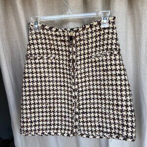 Sandro Houndstooth mini skirt NWT
